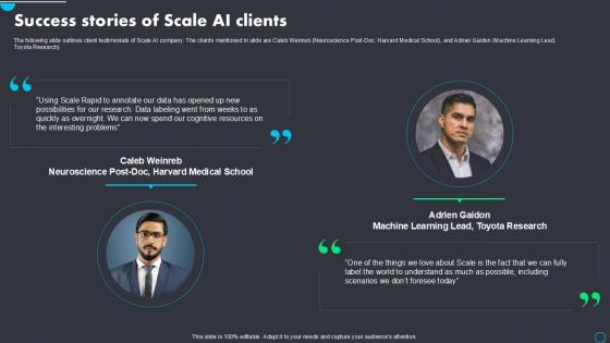 Implementing Scale AI Success Stories Of Scale AI Clients PPT Template AI SS V