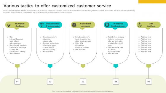 Implementing Strategies To Enhance Various Tactics To Offer Customized Customer Service Elements PDF