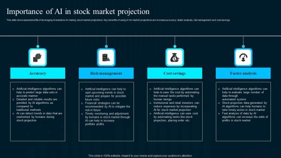 Importance Of Ai In Stock Market Projection Artificial Intelligence Applications Elements Pdf