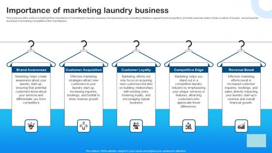 Importance Of Marketing Laundry Marketing Plan For Laundry Start Up Demonstration Pdf