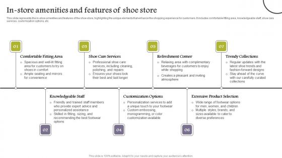 In Store Amenities And Features Company Analysis Of Shoe Store Guidelines Pdf