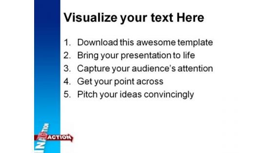 Inaction Action Metaphor PowerPoint Themes And PowerPoint Slides 0911
