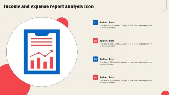 Income And Expense Report Analysis Icon Introduction Pdf