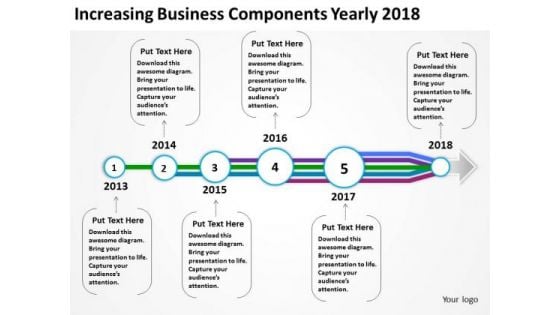 Increasing Business Components Yearly 2018 PowerPoint Templates Ppt Slides Graphics