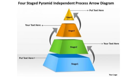 Independent Process Arrow Diagram Ppt Template For Business Plan PowerPoint Slides