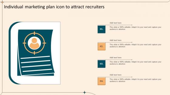 Individual Marketing Plan Icon To Attract Recruiters Inspiration Pdf