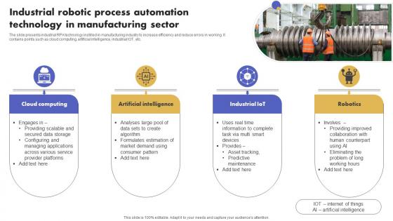 Industrial Robotic Process Automation Technology In Manufacturing Sector Slides Pdf