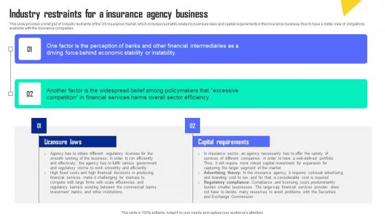 Industry Restraints For A Insurance Agency Business Automobile Insurance Agency Inspiration Pdf