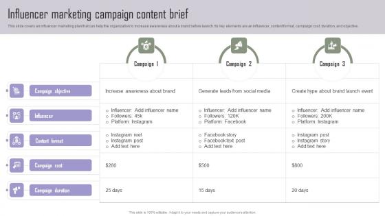 Influencer Marketing Campaign Implementing Marketing Tactics To Drive Graphics Pdf