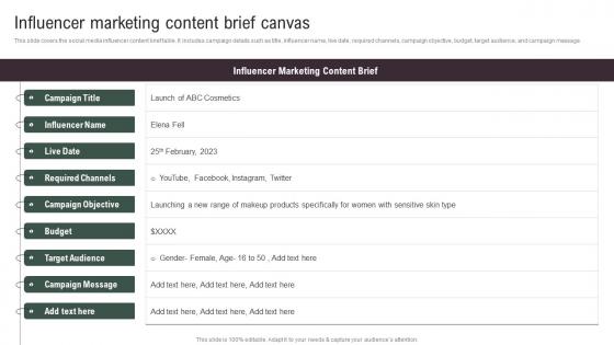Influencer Marketing Content Brief Implementing Social Media Tactics For Boosting WOM Elements Pdf Influencer Marketing Content Brief Implementing Social Media Tactics For Boosting WOM Elements Pdf