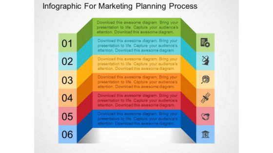 Infographic For Marketing Planning Process PowerPoint Templates