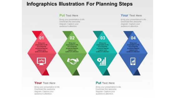 Infographics Illustration For Planning Steps PowerPoint Templates
