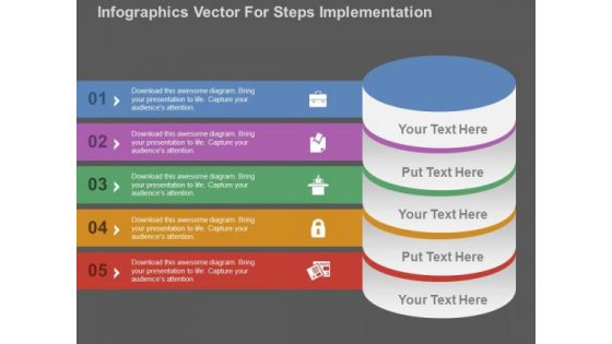 Infographics Vector For Steps Implementation PowerPoint Templates