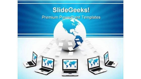 Information Sharing Computer PowerPoint Backgrounds And Templates 0111