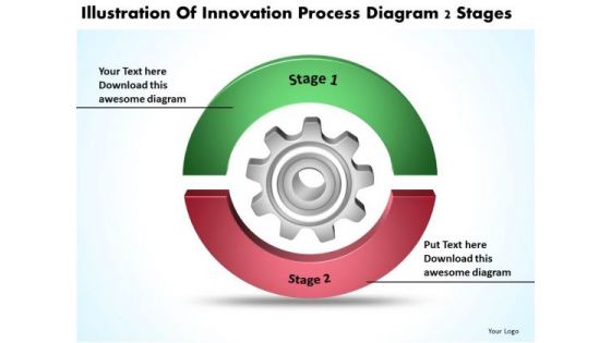 Innovation Process Diagram 2 Stages Graphic Design Business Plan PowerPoint Templates