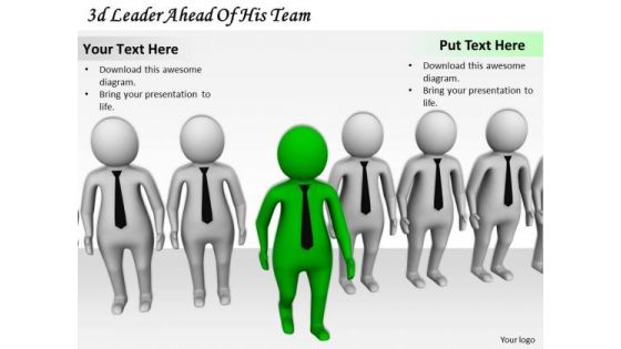 Innovative Marketing Concepts 3d Leader Ahead Of His Team Character