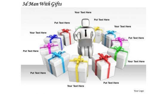 Innovative Marketing Concepts 3d Man With Gifts Basic Business