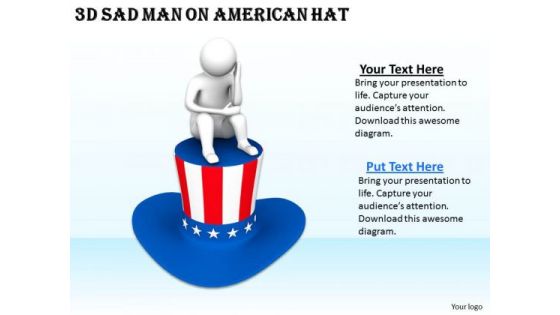 Innovative Marketing Concepts 3d Sad Man American Hat Characters Innovative Marketing Concepts 3d Sad Man American Hat Characters
