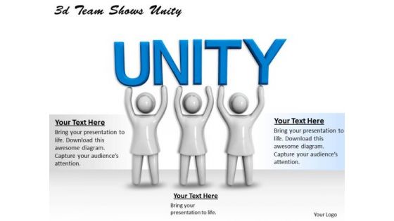 Innovative Marketing Concepts 3d Team Shows Unity Characters