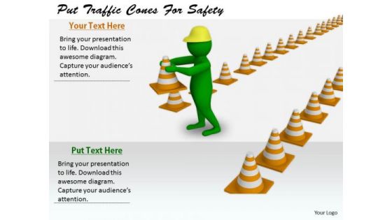 Innovative Marketing Concepts Put Traffic Cones For Safety 3d Character