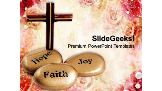 Inspirational Stones With Cross Sermon PowerPoint Templates And PowerPoint Themes 0712