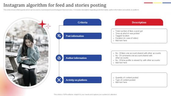 Instagram Algorithm For Feed Social Media Platform Advertising To Enhance Brand Awareness Infographics Pdf