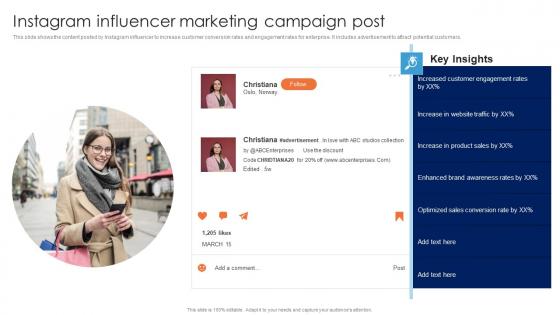 Instagram Influencer Marketing Campaign Post Guide For Data Driven Advertising Brochure Pdf