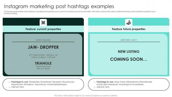 Instagram Marketing Post Hashtags Examples Strategic Real Estate Information Pdf