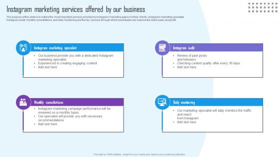 Instagram Marketing Services Offered By Our Digital Platform Advertising Proposal Diagrams Pdf