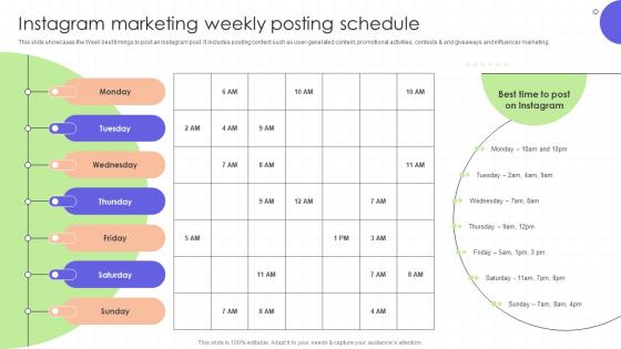 Instagram Marketing Weekly Posting Schedule Regional Marketing Plan To Boost Sales MKT SS Instagram Marketing Weekly Posting Schedule Regional Marketing Plan To Boost Sales MKT SS