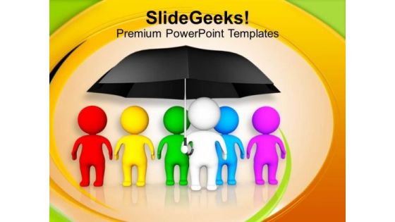 Insurance Protect People In Single Cover PowerPoint Templates Ppt Backgrounds For Slides 0413