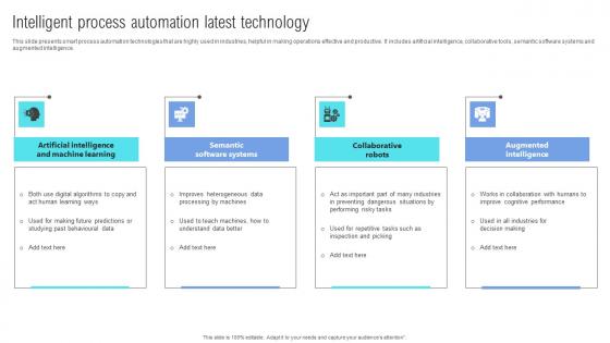 Intelligent Process Automation Latest Technology Infographics Pdf