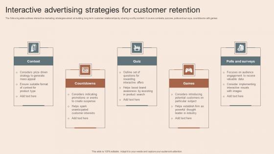 Interactive Advertising Strategies For Customer Retention