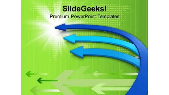 Interconnected Arrows Leads To One Goal PowerPoint Templates Ppt Backgrounds For Slides 0413