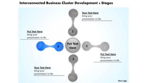 Interconnected Business Cluster Development 4 Stages Ppt Plan PowerPoint Slides