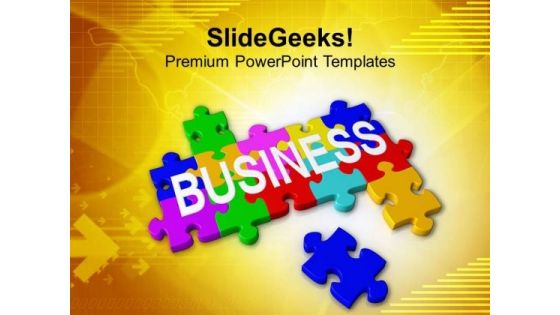 Interconnected Business Puzzle Pieces PowerPoint Templates Ppt Backgrounds For Slides 0413