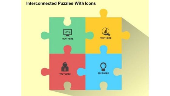 Interconnected Puzzles With Icons PowerPoint Templates