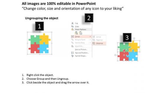 Interconnected Puzzles With Icons PowerPoint Templates