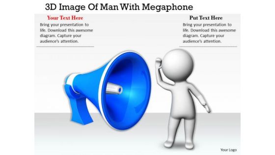 International Marketing Concepts 3d Image Of Man With Megaphone Character Modeling