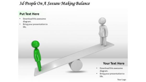 International Marketing Concepts 3d People Seesaw Making Balance Character Models