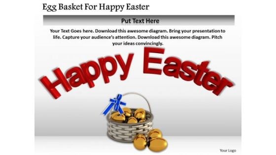 International Marketing Concepts Egg Basket For Happy Easter Business Image