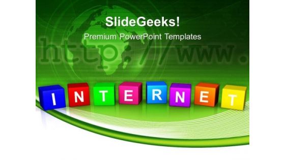 Internet Blocks Computer Globe PowerPoint Templates Ppt Background For Slides 1112