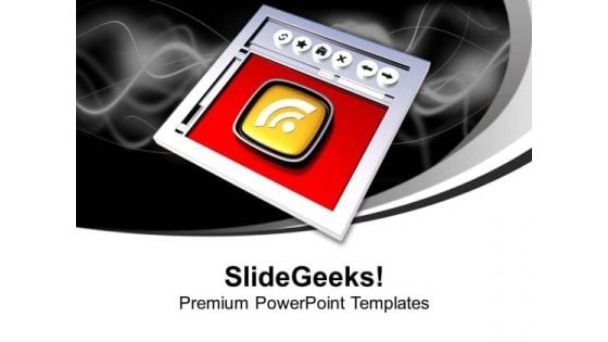 Internet Browser And Rss Symbol PowerPoint Templates Ppt Backgrounds For Slides 0213