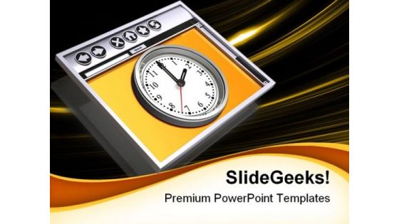 Internet Browser And Time Symbol PowerPoint Templates And PowerPoint Backgrounds 0111