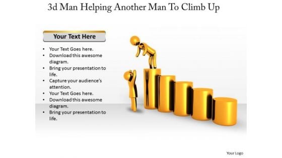 Internet Business Strategy 3d Man Helping Another To Climb Up Concept