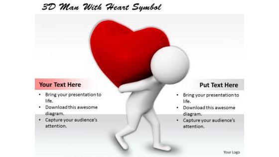 Internet Business Strategy 3d Man With Heart Symbol Adaptable Concepts