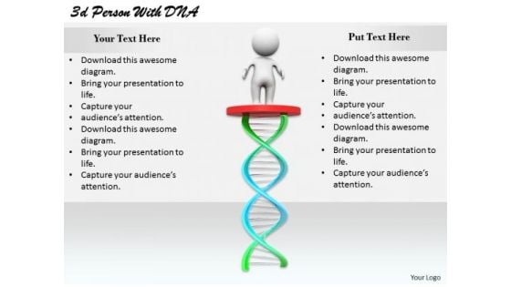 Internet Business Strategy 3d Person With Dna Character Models