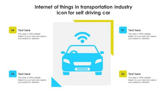 Internet Of Things In Transportation Industry Icon For Self Driving Car Information Pdf