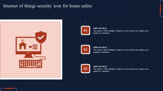 Internet Of Things Security Icon For Home Safety Background Pdf