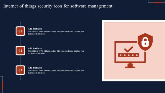 Internet Of Things Security Icon For Software Management Template Pdf